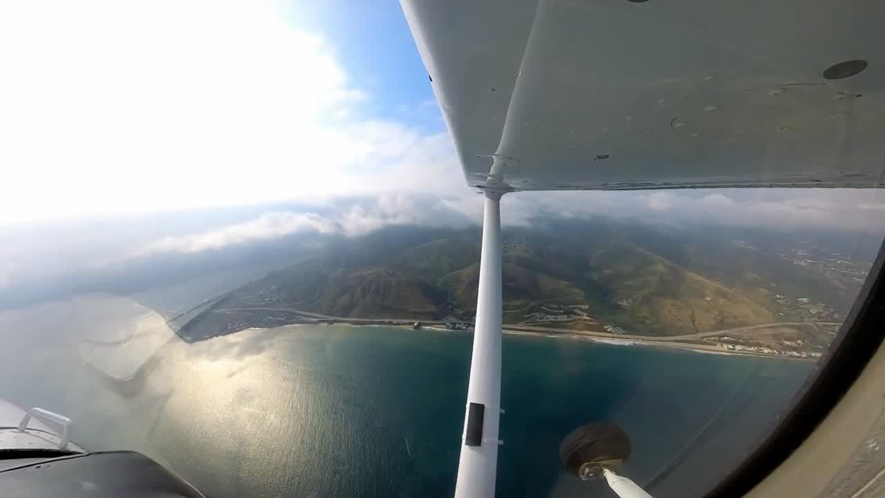 Scenic coastal flight training over California beaches - Professional pilot education